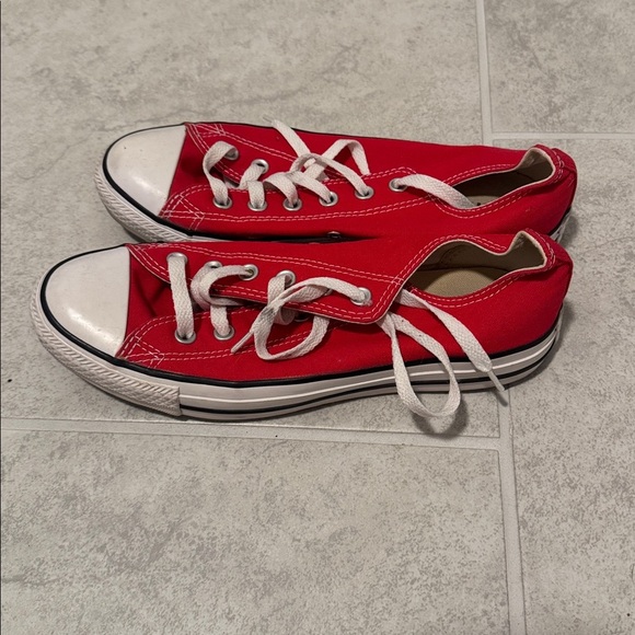 Converse Red Canvas Shoes with White Accents - Picture 2 of 5
